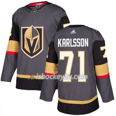 Mænd NHL Vegas Golden Knights Trøje William Karlsson 71 Adidas 2017-2018 Grå Authentic